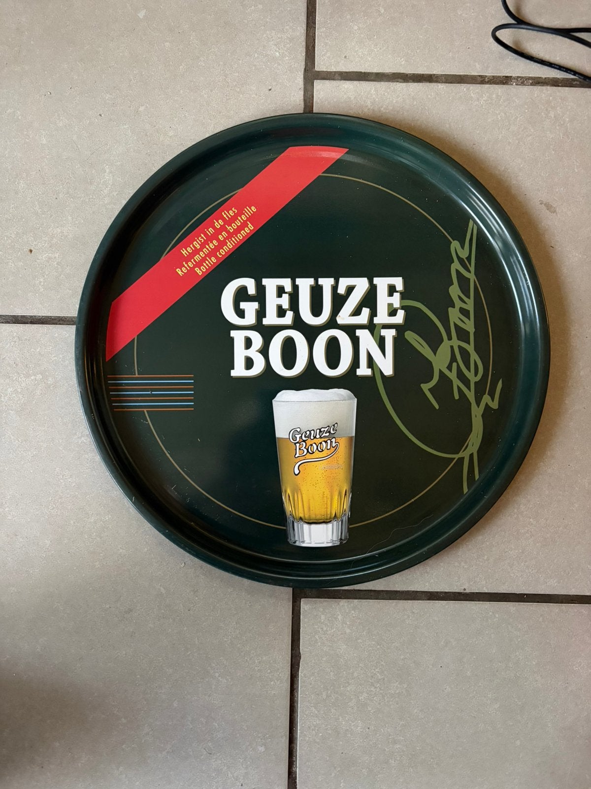 Blikken plateau geuze boon, Verzamelen, Biermerken, Ophalen, Gebruikt, Overige typen, Overige merken