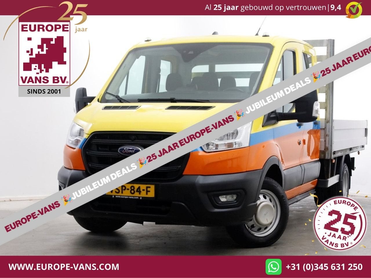 Ford Transit 350 2.0 TDCI 130pk D.C. Trend Open Laadbak Trek, Auto's, 264 g/km, Overige kleuren, Bedrijf, Ford
