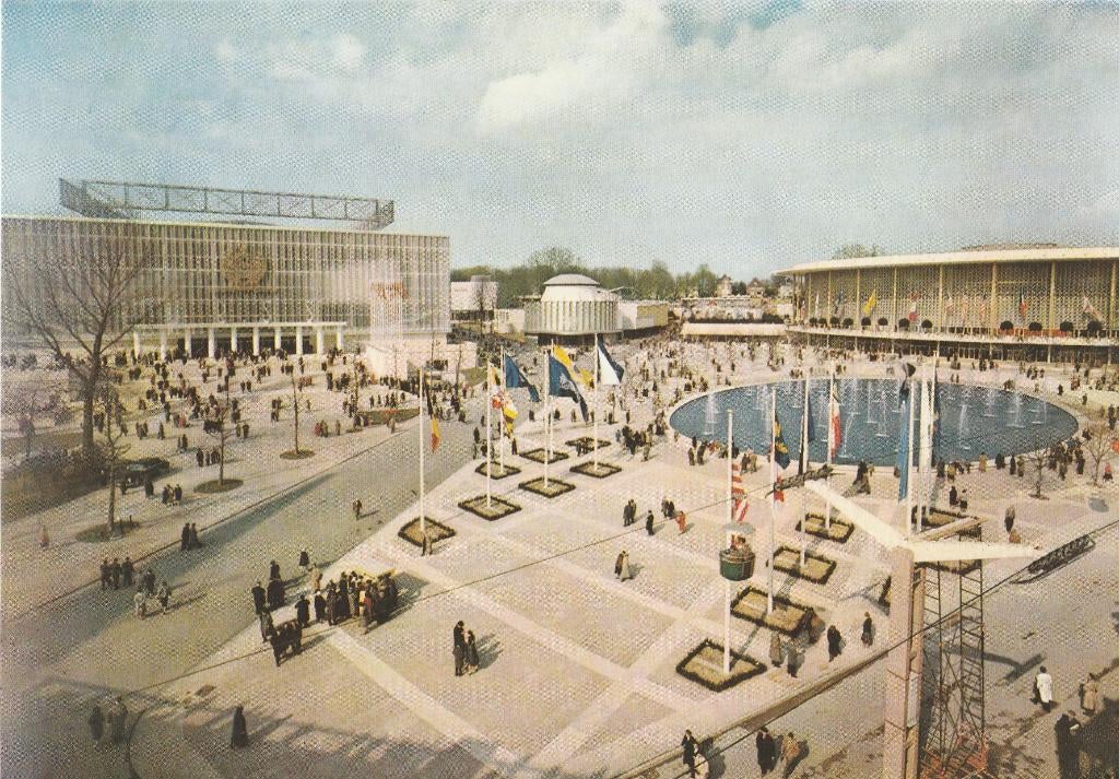 BRUSSEL EXPO1958 - Paviljoenen USSR , USA + Arabische Landen, Verzenden, 1940 tot 1960, Ongelopen, Brussel (Gewest)