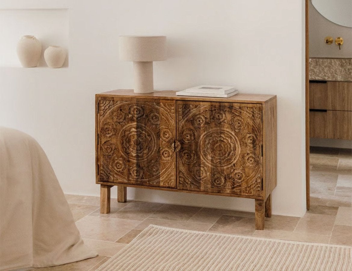 Wiluna dressoir van mangohout, 105x35 cm., Ophalen, Zo goed als nieuw