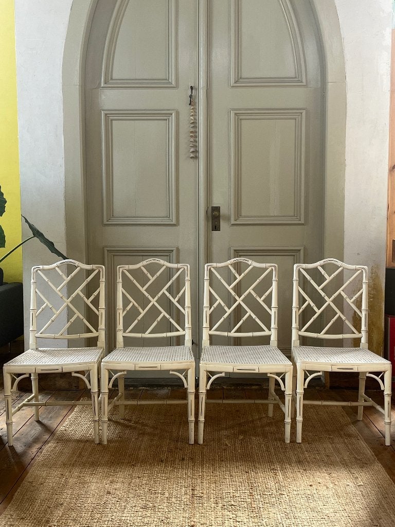 Vintage Faux Bamboo dining chairs, Antiek en Kunst, Ophalen