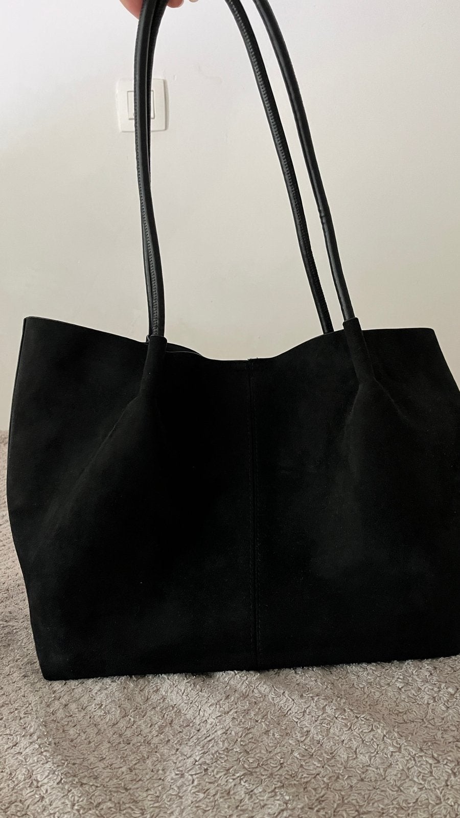 Zwarte simpele tas, Handtassen en Accessoires, Tassen | Damestassen, Verzenden, Gebruikt, Zwart, Shopper