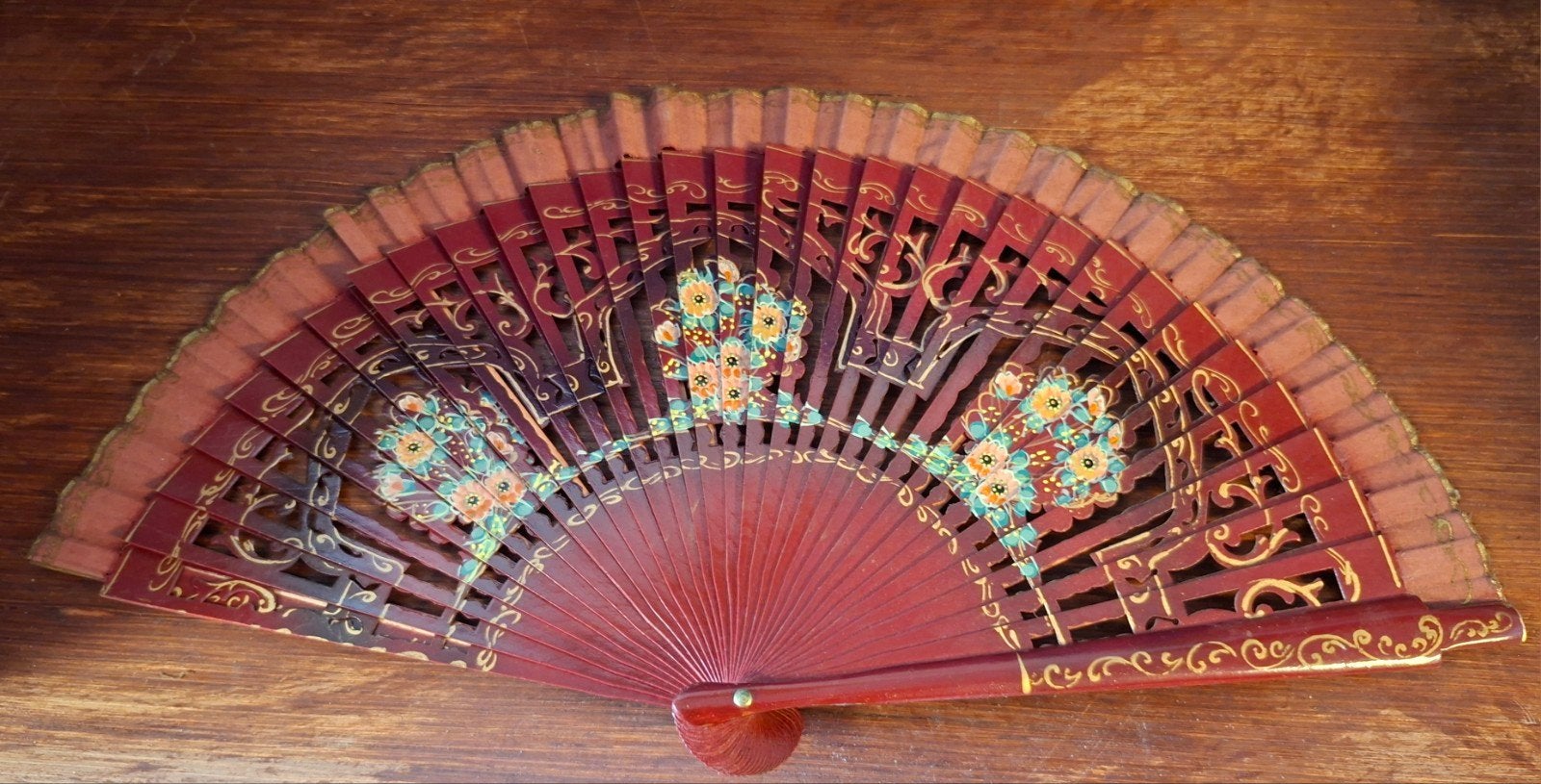 Vintage ventilator van hout en stof, Antiek en Kunst, Antiek | Woonaccessoires, Ophalen