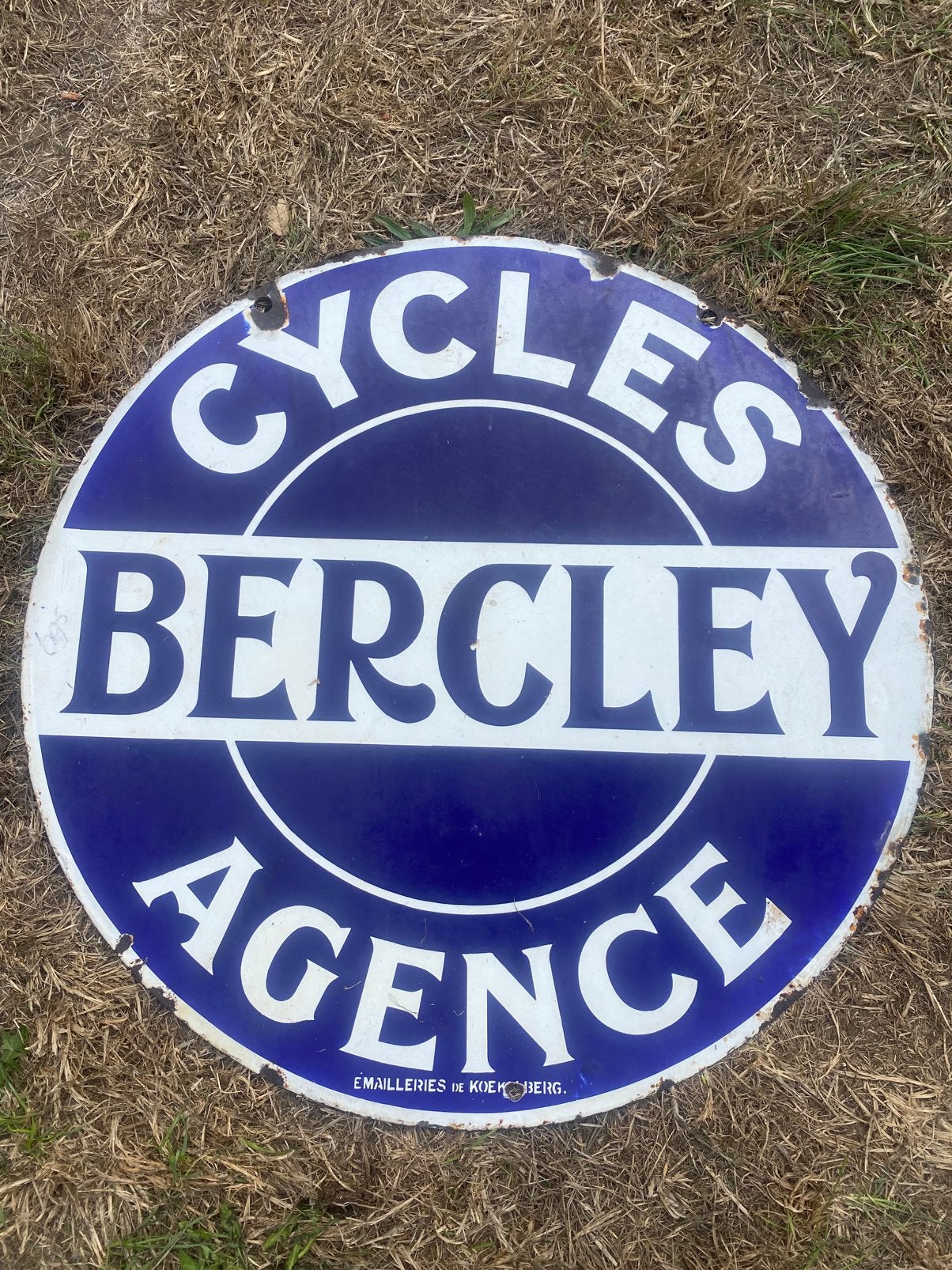 Emaille reclamebord Bercley cycles, Verzamelen, Ophalen of Verzenden, Zo goed als nieuw, Reclamebord
