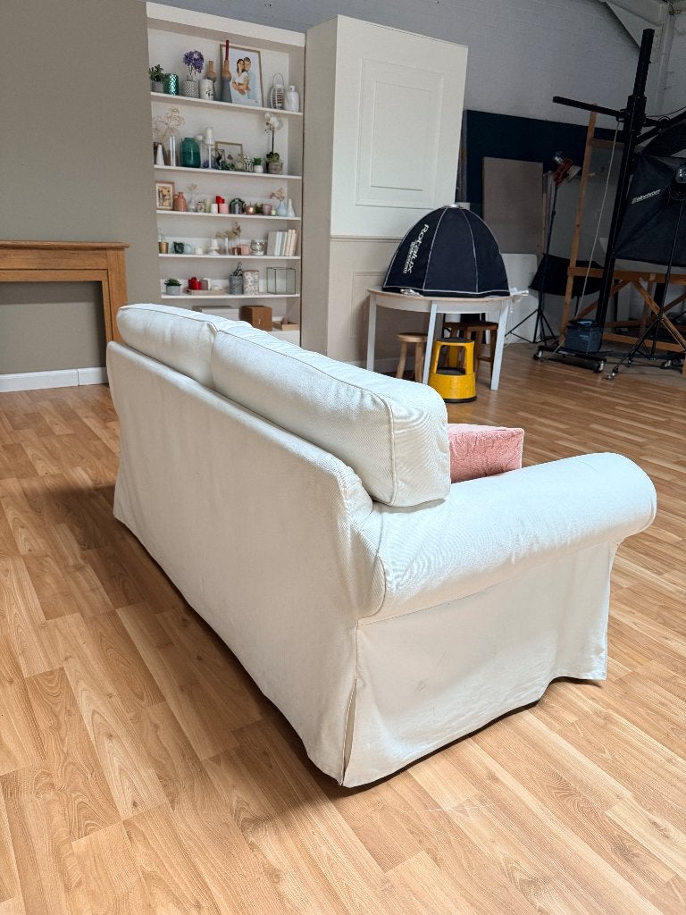 Canapé 2 places blanc - Ikea EKTORP, 75 à 100 cm, Bois, Enlèvement, Utilisé