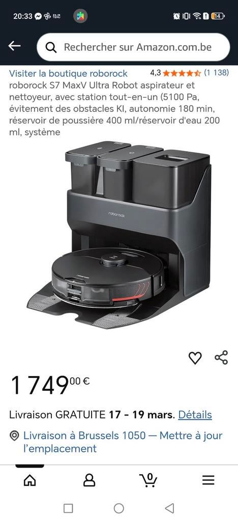 Roborock s7 maxV Ultra, Electroménager, Aspirateurs