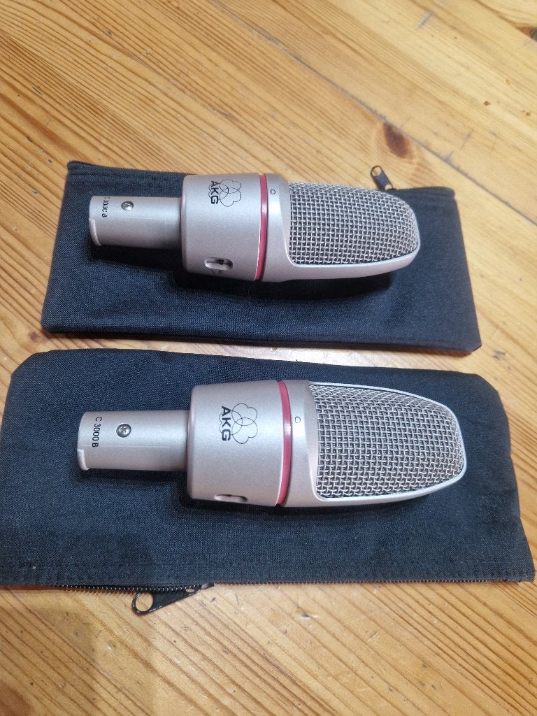 set van 2 microfoons AKG c 3000, Muziek en Instrumenten, Ophalen, Zo goed als nieuw, Instrumentmicrofoon