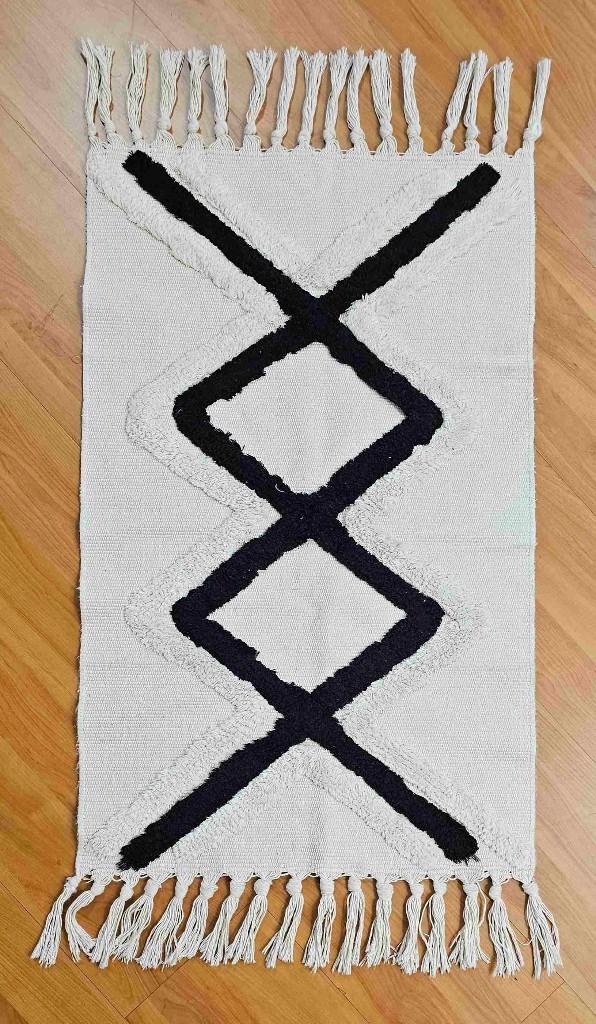Bohemian Vloerkleed 82/50 cm, Verzenden, Gebruikt, Wit, Overige stijlen