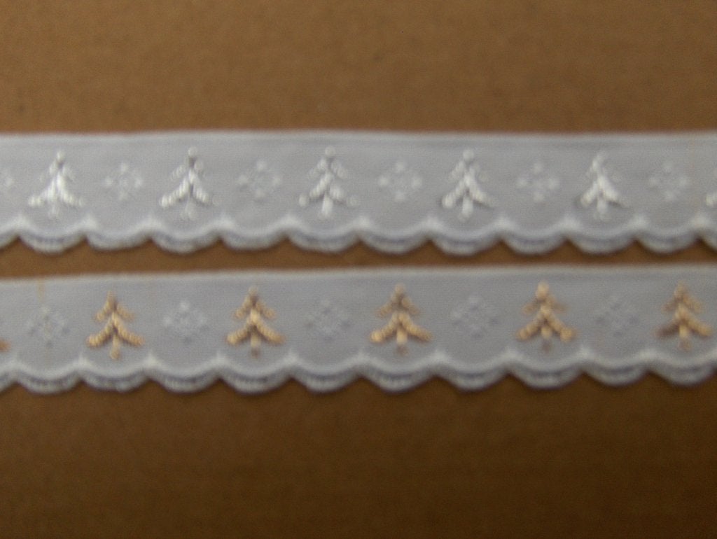 Galon blanc brodé sapin doré ou argent., Ophalen of Verzenden, Nieuw