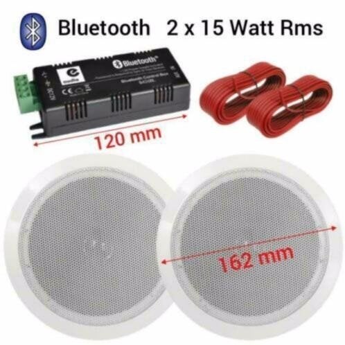 Bluetooth plafond luidspreker set wit 2x 16,5Cm 80Watt [KJ-1, Overige merken, Nieuw, Ophalen of Verzenden, 60 tot 120 watt