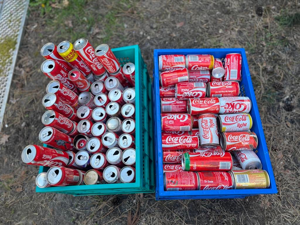 Coca-cola: Lot oude lege blikjes, Ophalen, Gebruikt, Overige, Overige merken