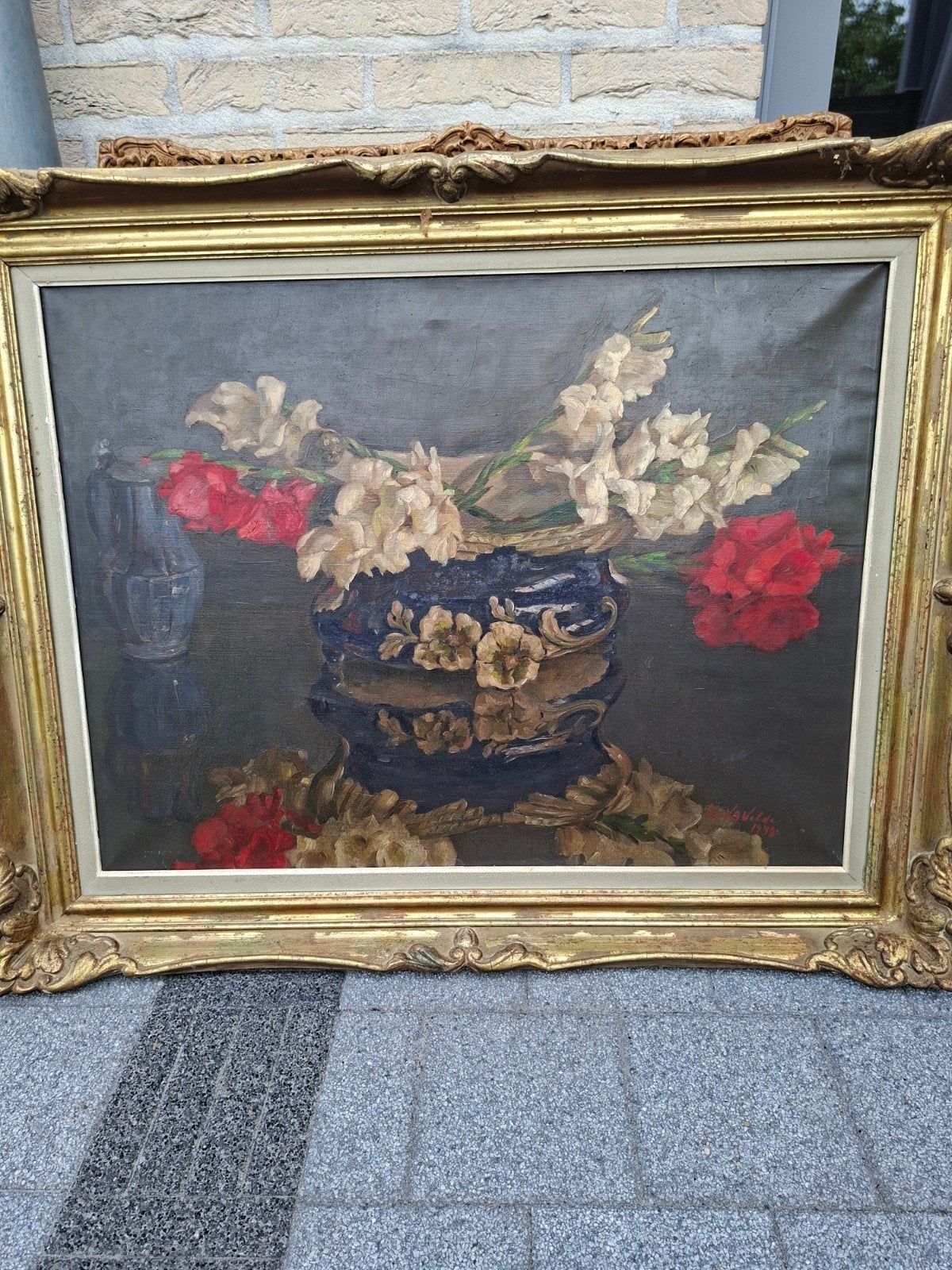 peinture (Luc Van Velde), Enlèvement, Fleurs, Toile