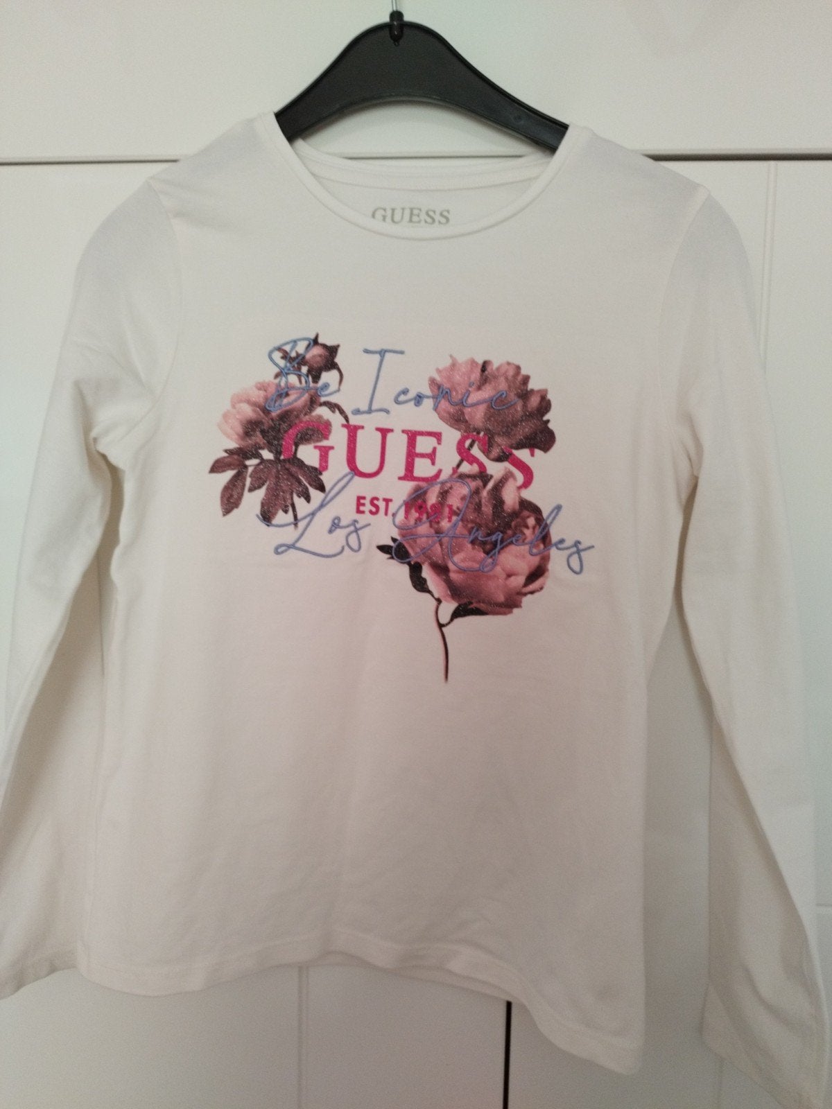 t shirt lange mouw meisjes maat 10 jaar merk Guesd, Enlèvement ou Envoi, Chemise ou À manches longues, Utilisé, GUESS