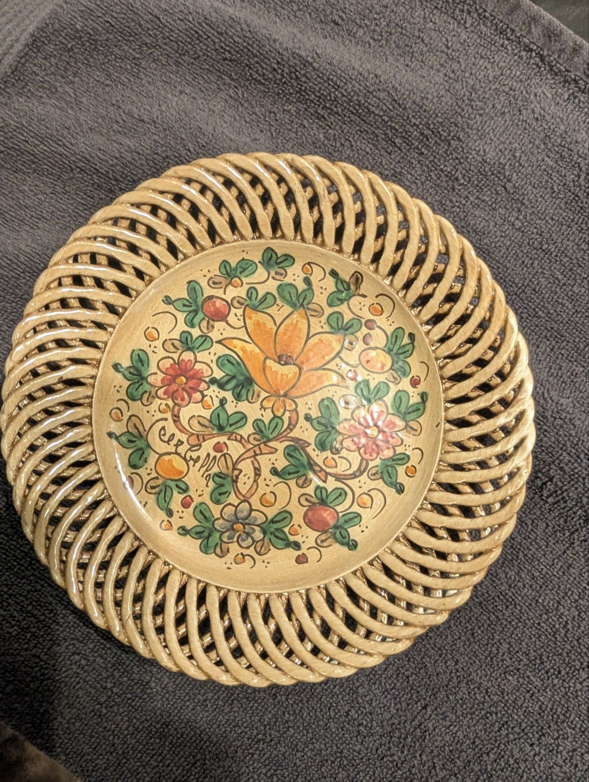lot de 7 assiettes à dessert vintage en céramique, Enlèvement