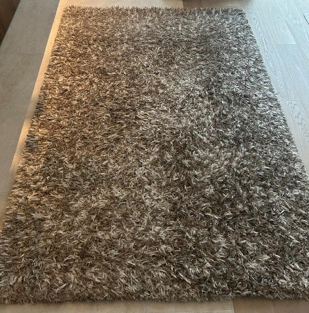 Grijs-beige, gezellig tapijt, 200 cm ou plus, Beige, 150 à 200 cm, Comme neuf