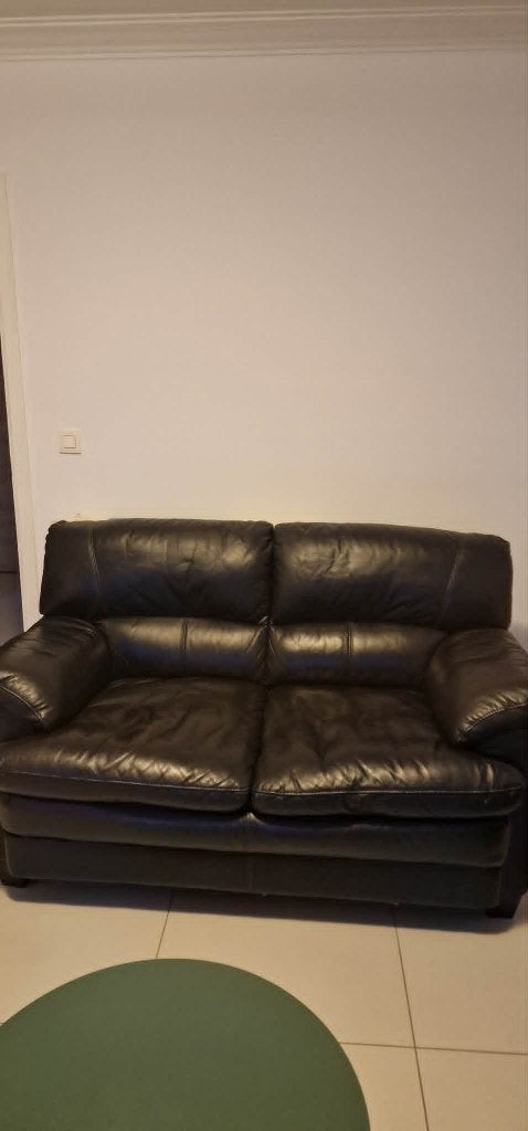 à vendre deux sièges+trois sièges en cuir véritable, 75 à 100 cm, Klassiek, Comme neuf, Enlèvement
