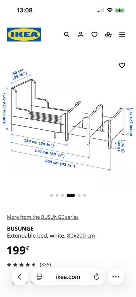 Ikea lit d’enfant set extensible et rose, Enlèvement, Utilisé, Matelas