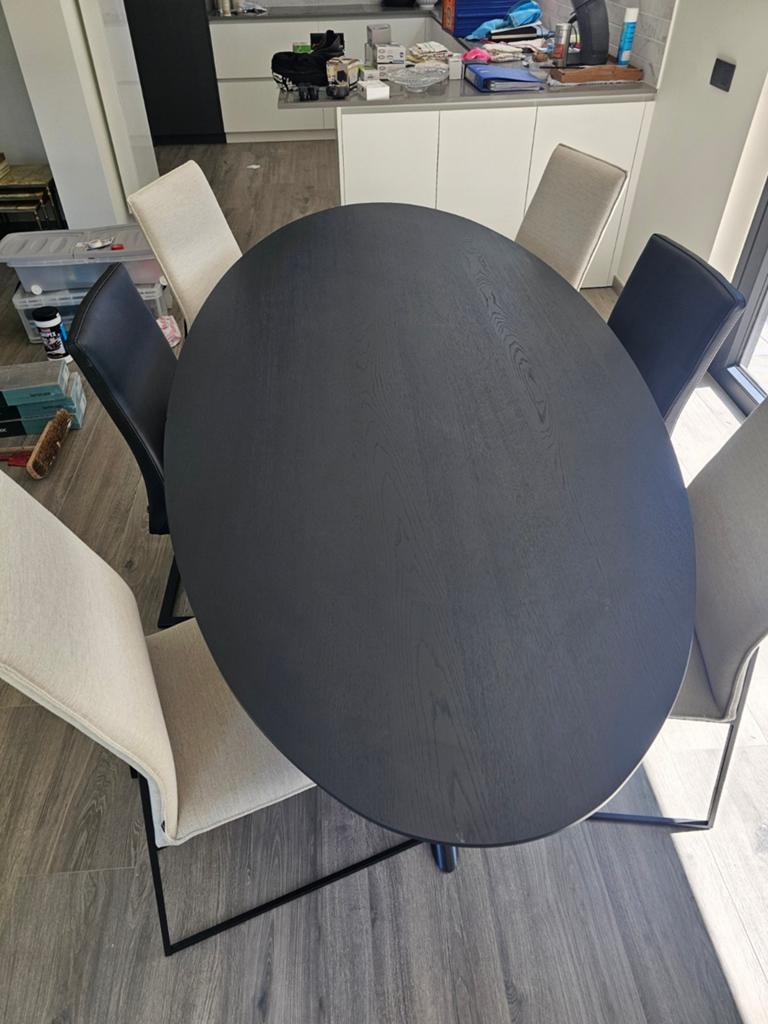 Mooie eetkamerset als nieuw van T&t Design., Métal, 200 cm ou plus, Comme neuf, 100 à 150 cm