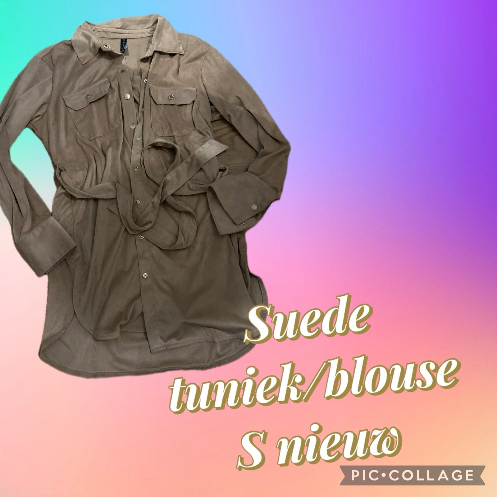 Suede tuniek/blouse maat s nieuw, Kleding | Dames, Blouses en Tunieken, Ophalen of Verzenden, Nieuw, Maat 36 (S)