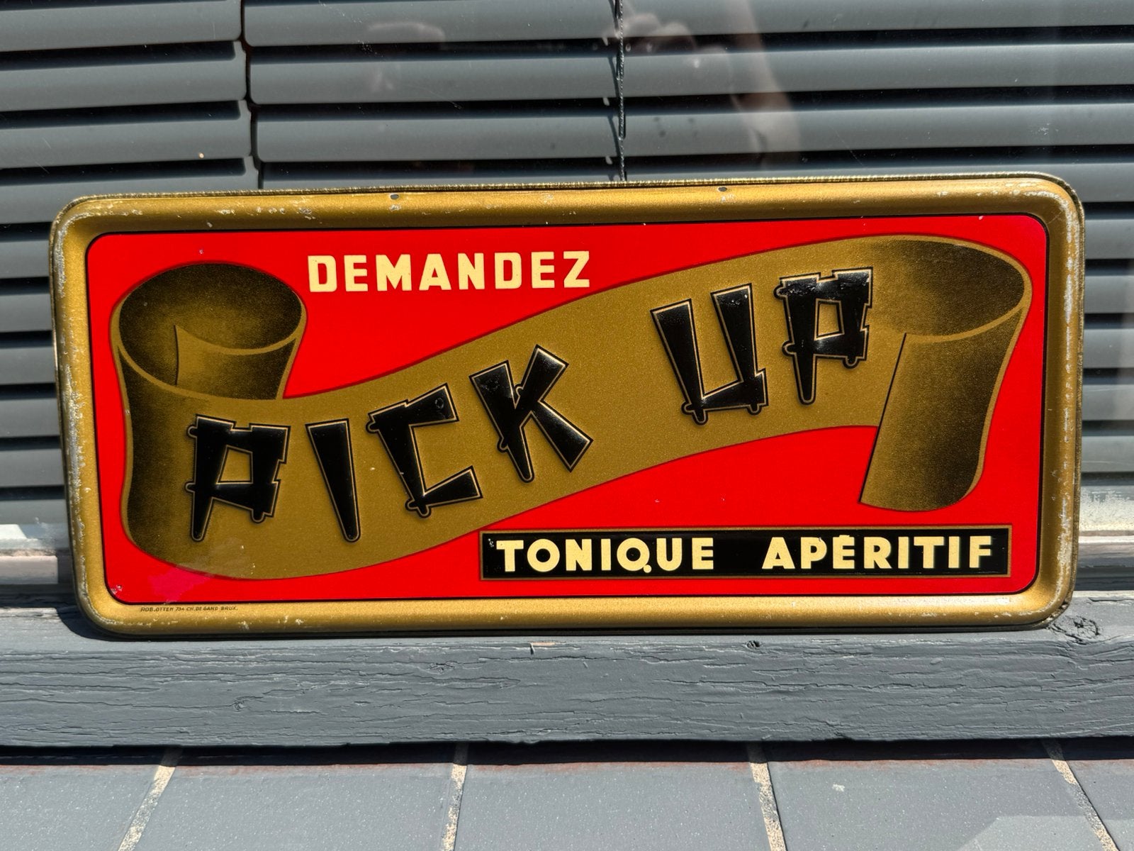 Pick Up Apertif oud reclamebord, Verzamelen, Ophalen of Verzenden, Gebruikt, Reclamebord