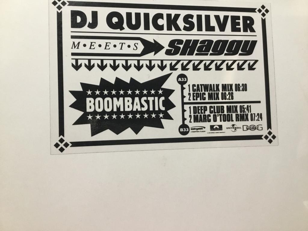 DJ Quicksilver Meets Shaggy. Boombastic., Cd's en Dvd's, Vinyl | Dance en House, Ophalen of Verzenden, Zo goed als nieuw