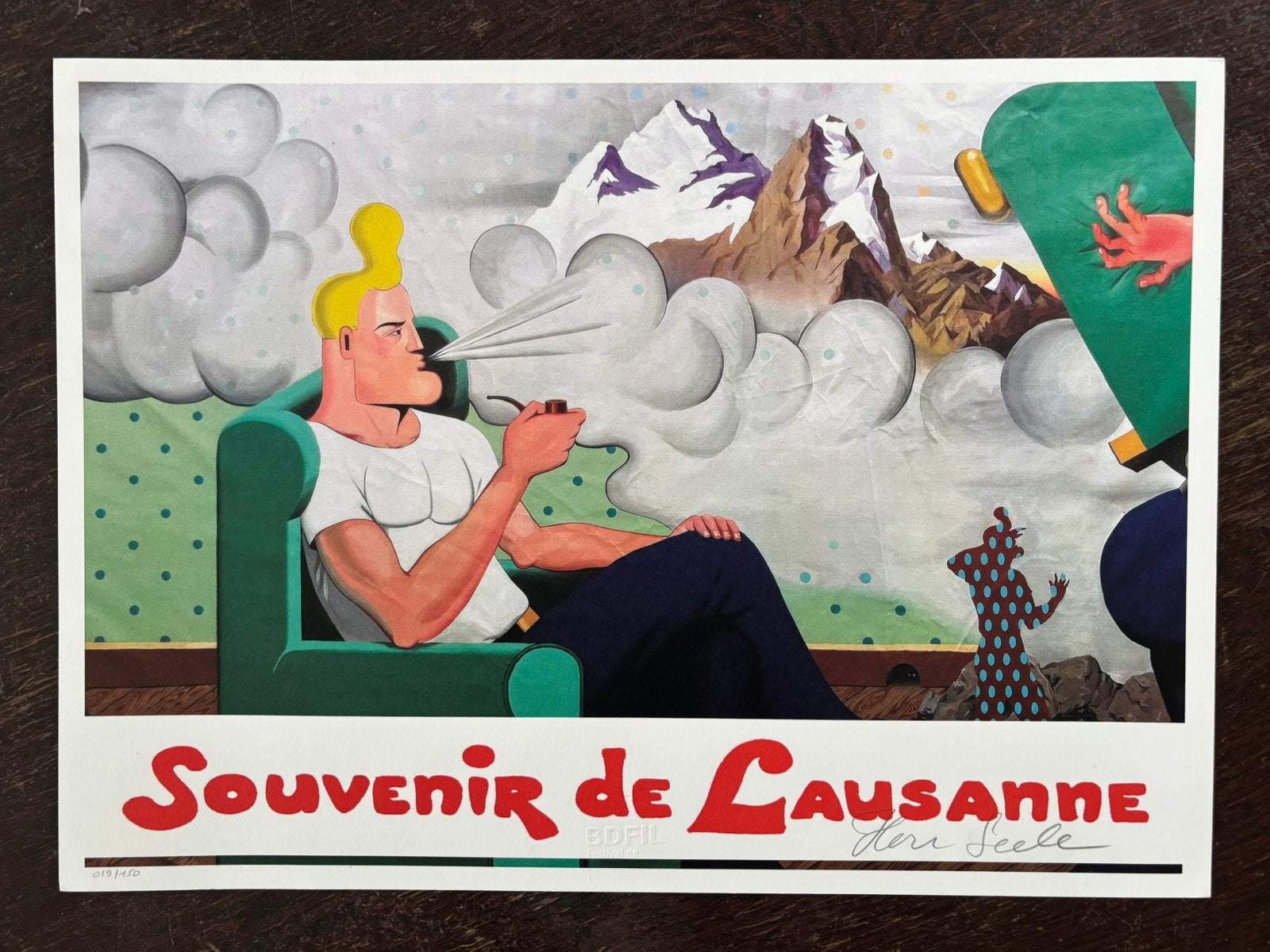 Cowboy Henk - Souvenir de Lausanne gesigneerd, Ophalen of Verzenden, Overige figuren, Zo goed als nieuw, Plaatje, Poster of Sticker