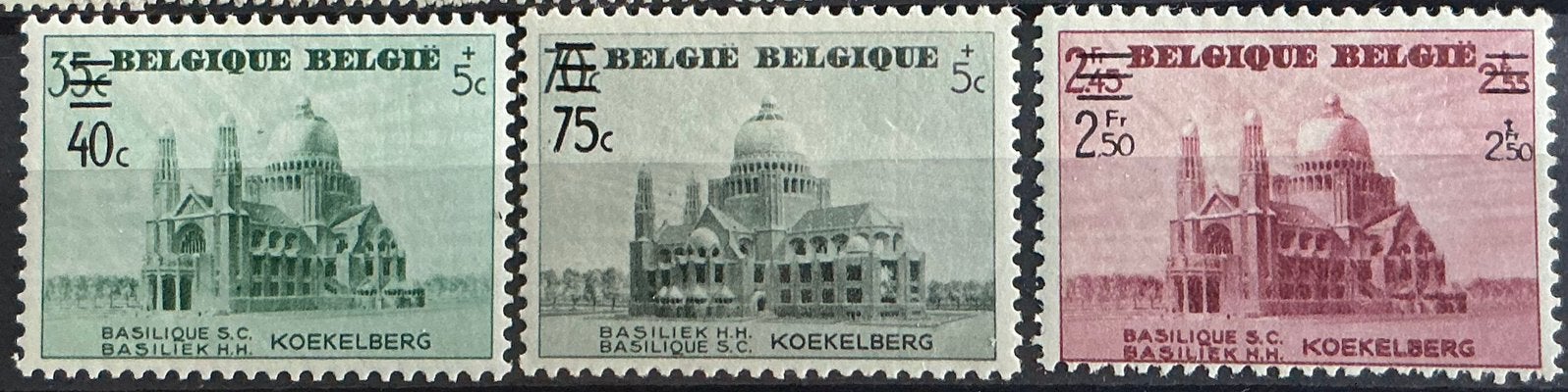 LOT 841. OBP: 481/83.*.KOEKELBERG. + Variëteiten., Postzegels en Munten, Spoor van plakker, Kunst, Ophalen of Verzenden, Postfris