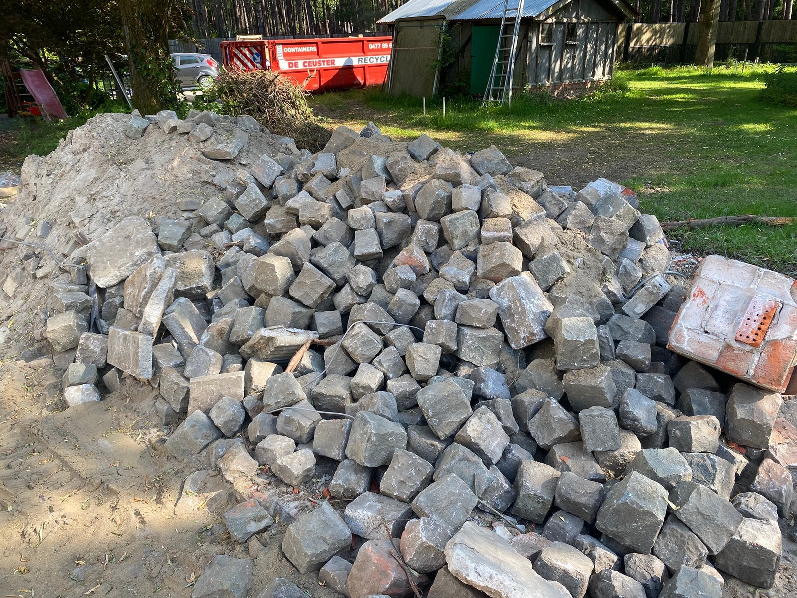 Kasseien porfier 60m2, Tuin en Terras, Tegels en Klinkers, Ophalen