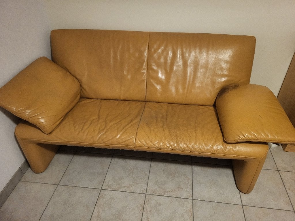 zetel Jori in leder, Ophalen, Gebruikt, 150 tot 200 cm, Tweepersoons