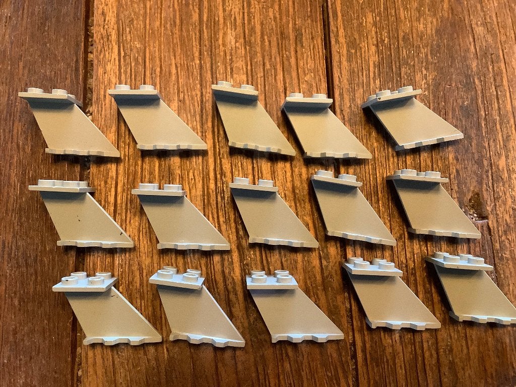 LEGO Tail 4 x 2 x 2 light gray 15 stuks / 317-10, Ophalen of Verzenden, Gebruikt, Losse stenen, Lego