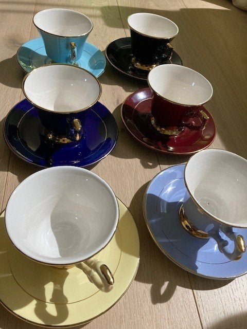 6 kop en schotels Flora Gouda Porcelina (Elshof Waddinxveen), Ophalen