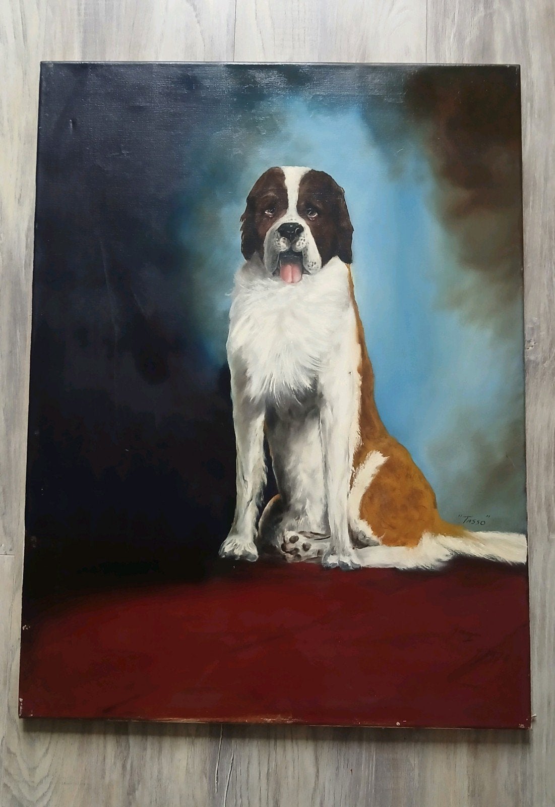 Schilderij # St.Bernard ( Tasso zoekt nieuw baasje ), Ophalen of Verzenden, Schilderij