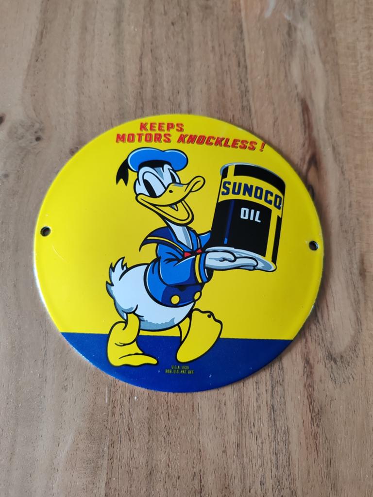 Sunoco emaille plaat, Verzamelen, Ophalen of Verzenden, Zo goed als nieuw, Reclamebord