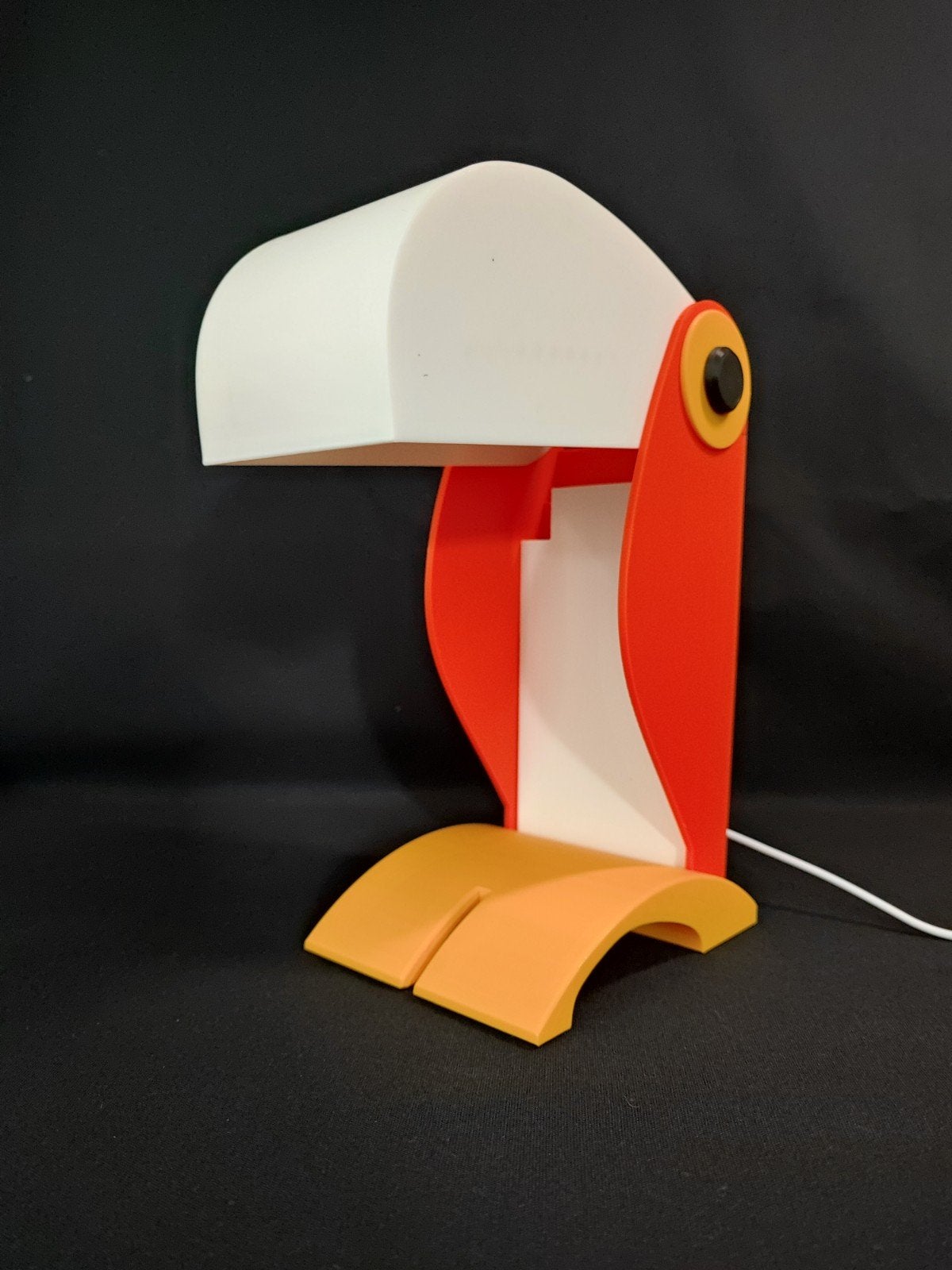 Lampe Toucan d'inspiration Enea Ferrari, Neuf, Blanc, Éclairage LED, Lampe de chevet