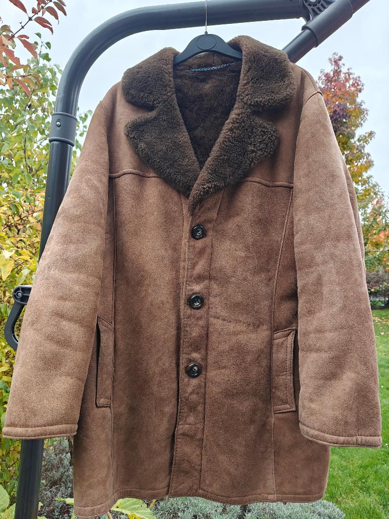 Jas Mouton retourné, maat 56, Ophalen, Gedragen, Maat 56/58 (XL), Bruin