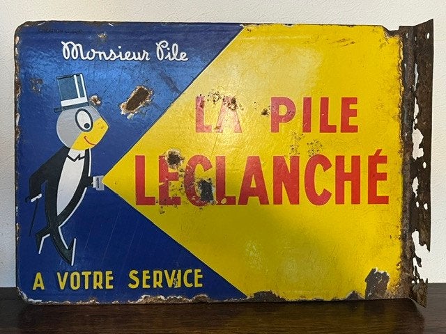Plaque émaillée publicitaire La Pile Leclanché, Enlèvement