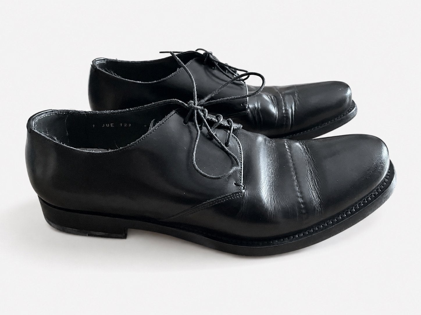 Chaussures à lacets Jil Sander en cuir noir — taille 9, Enlèvement ou Envoi, Chaussures à lacets, Comme neuf, Noir