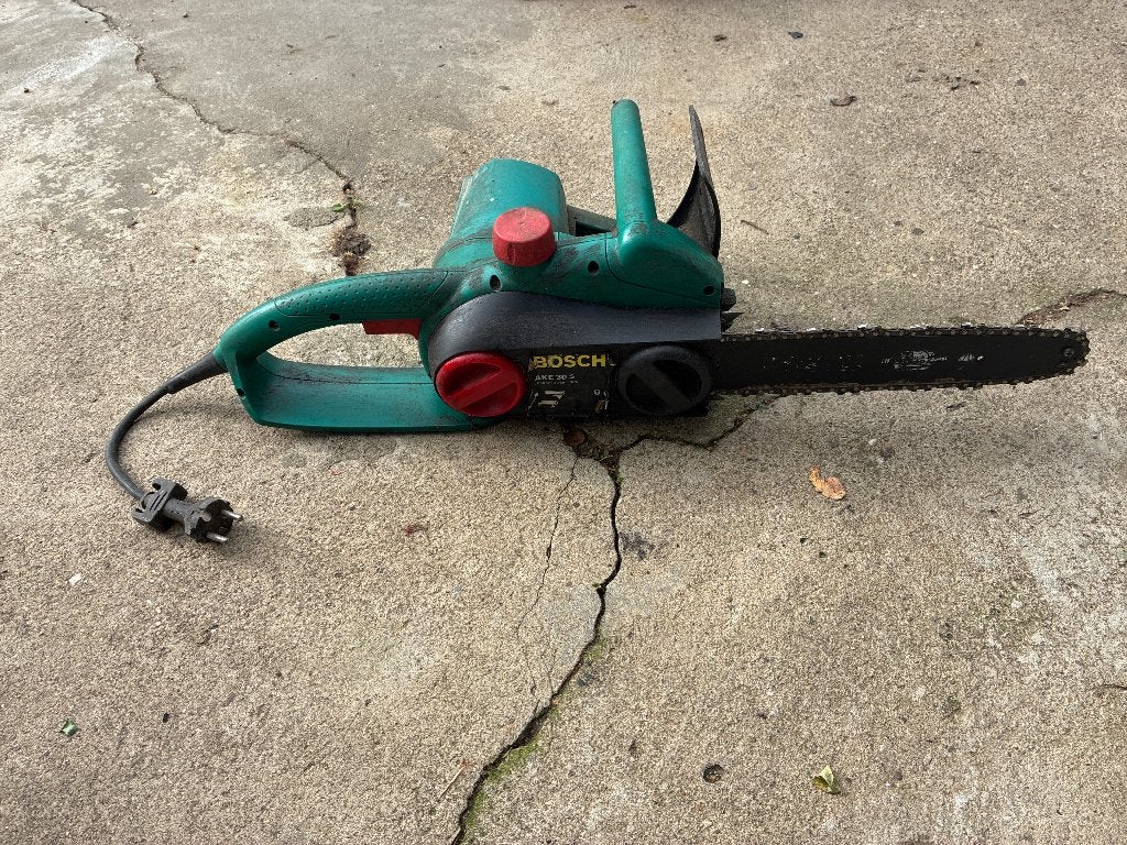 Kettingzaag elektrisch, Ophalen, Gebruikt