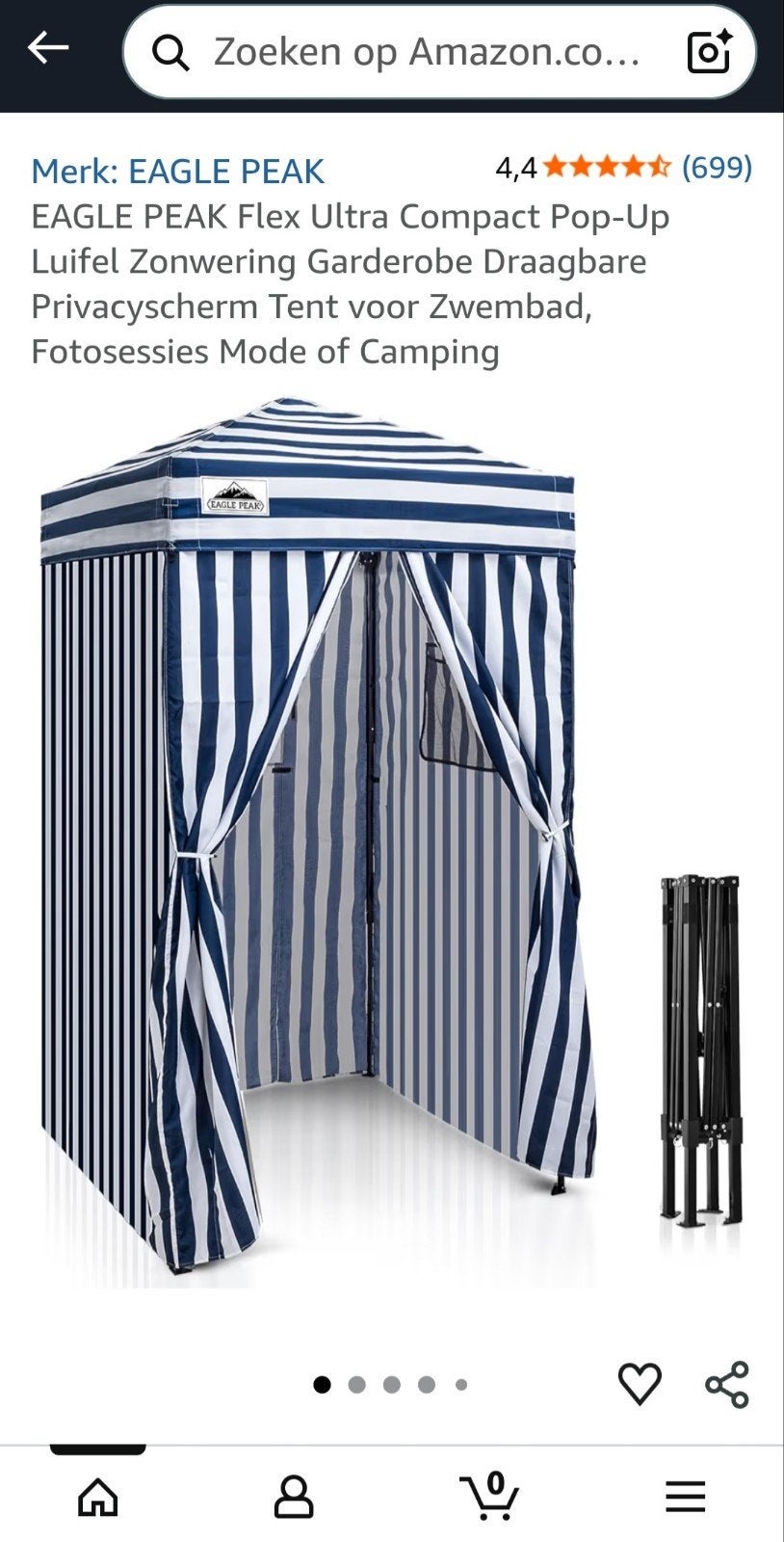 Cabine d'intimité et de plage pliable, Jardin & Terrasse, Tonnelles, Enlèvement