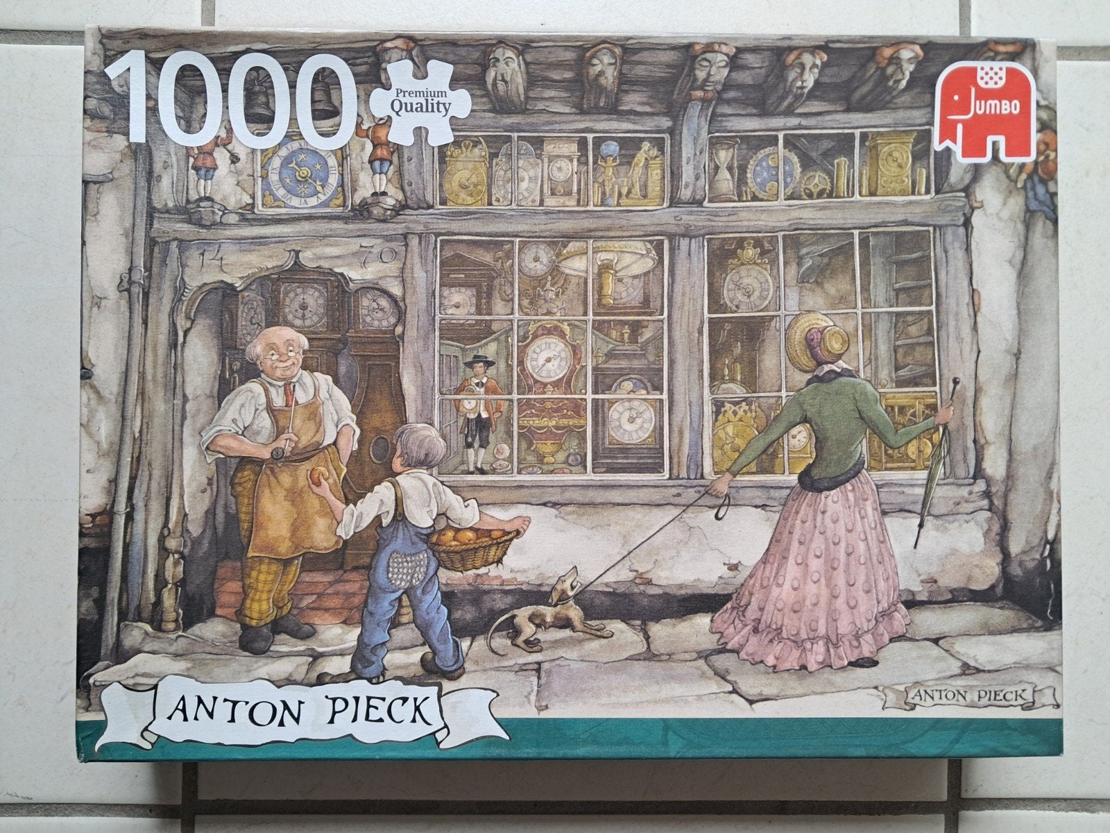 Puzzel 1000 stukjes-Anton Pieck - De klokkenmaker, Ophalen, 500 t/m 1500 stukjes, Zo goed als nieuw, Legpuzzel