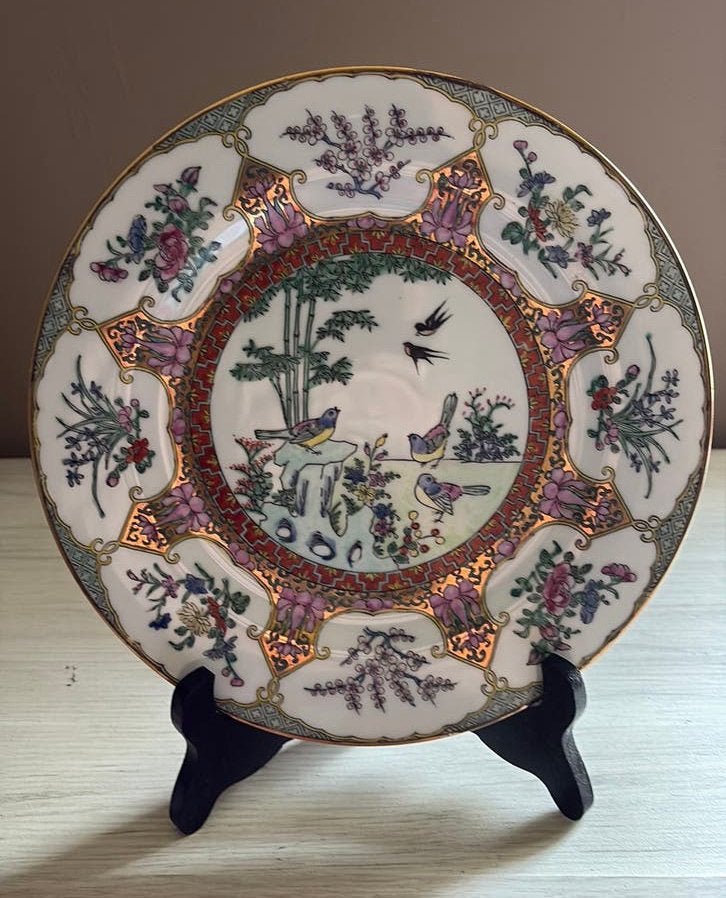 Assiette décorative en porcelaine chinoise 25,5 cm, Enlèvement ou Envoi