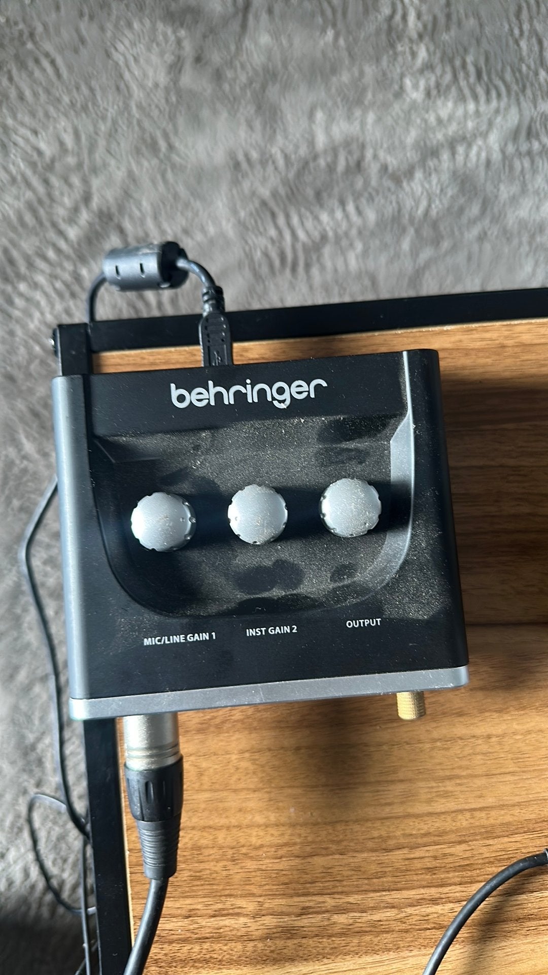 XLR microfoon met audio interface., Ophalen, Zo goed als nieuw