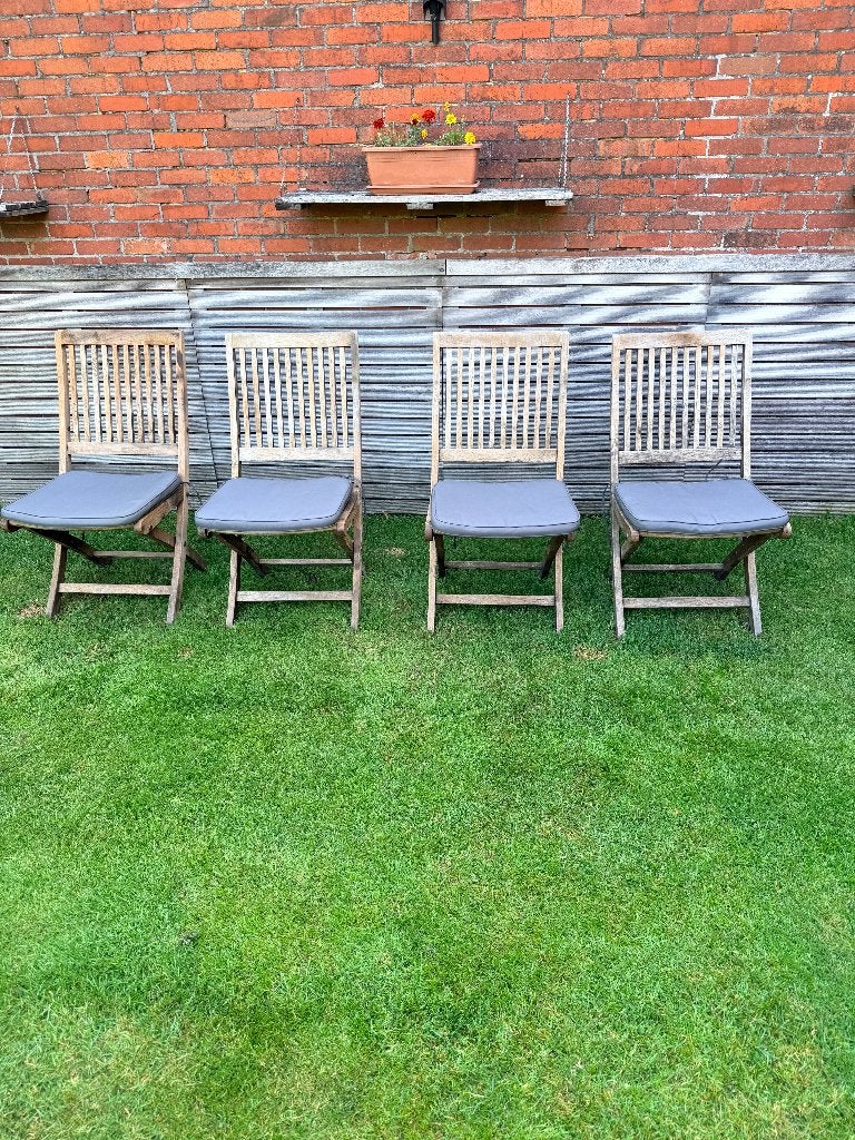 Tuinstoel teak, Jardin & Terrasse, Chaises de jardin, Enlèvement, Utilisé, Bois de teck, Pliant