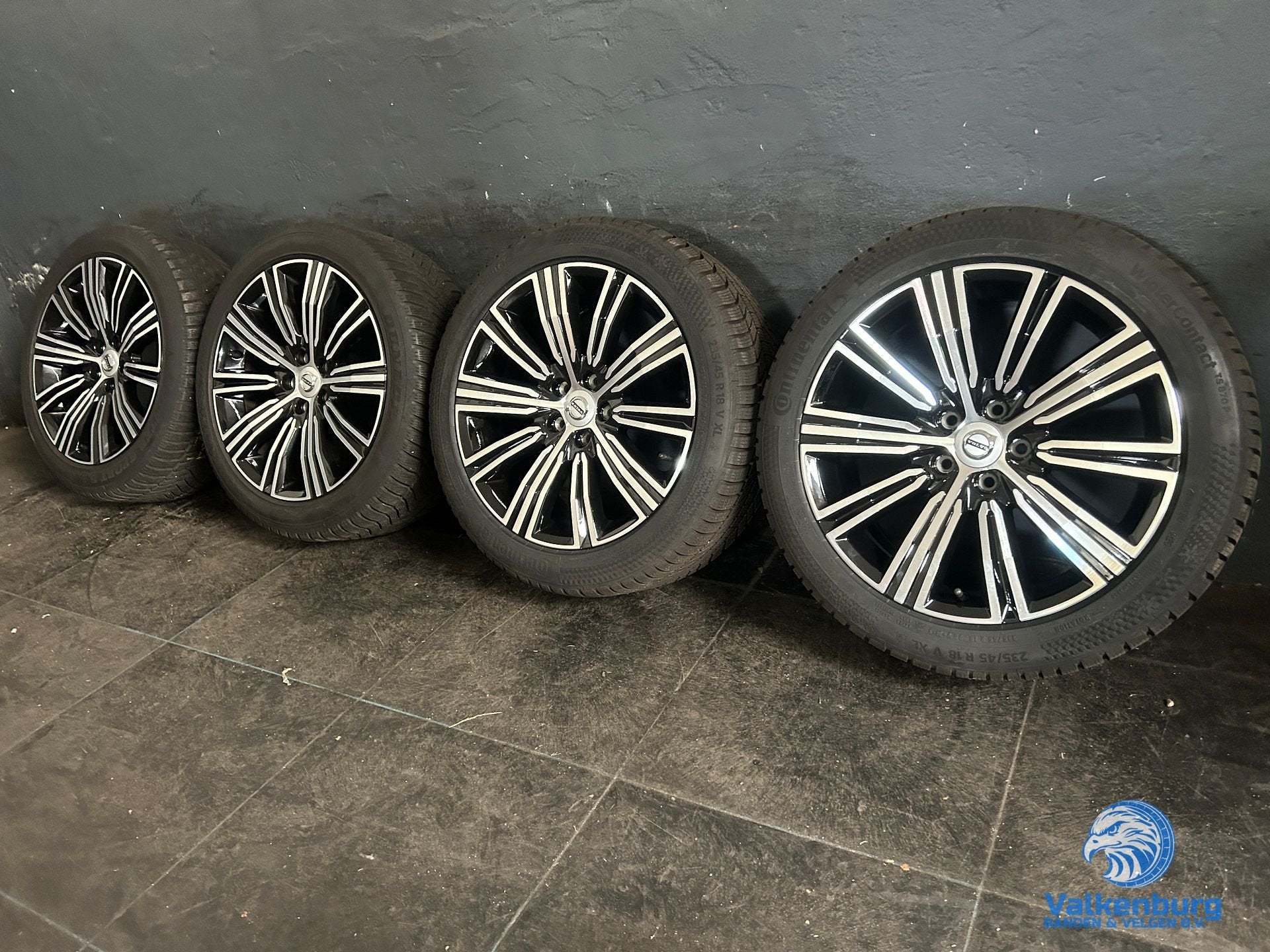 8-9mm! Originele Volvo S60 V60 Multi Spoke Black Diamond 18, 18 inch, Gebruikt, -, -