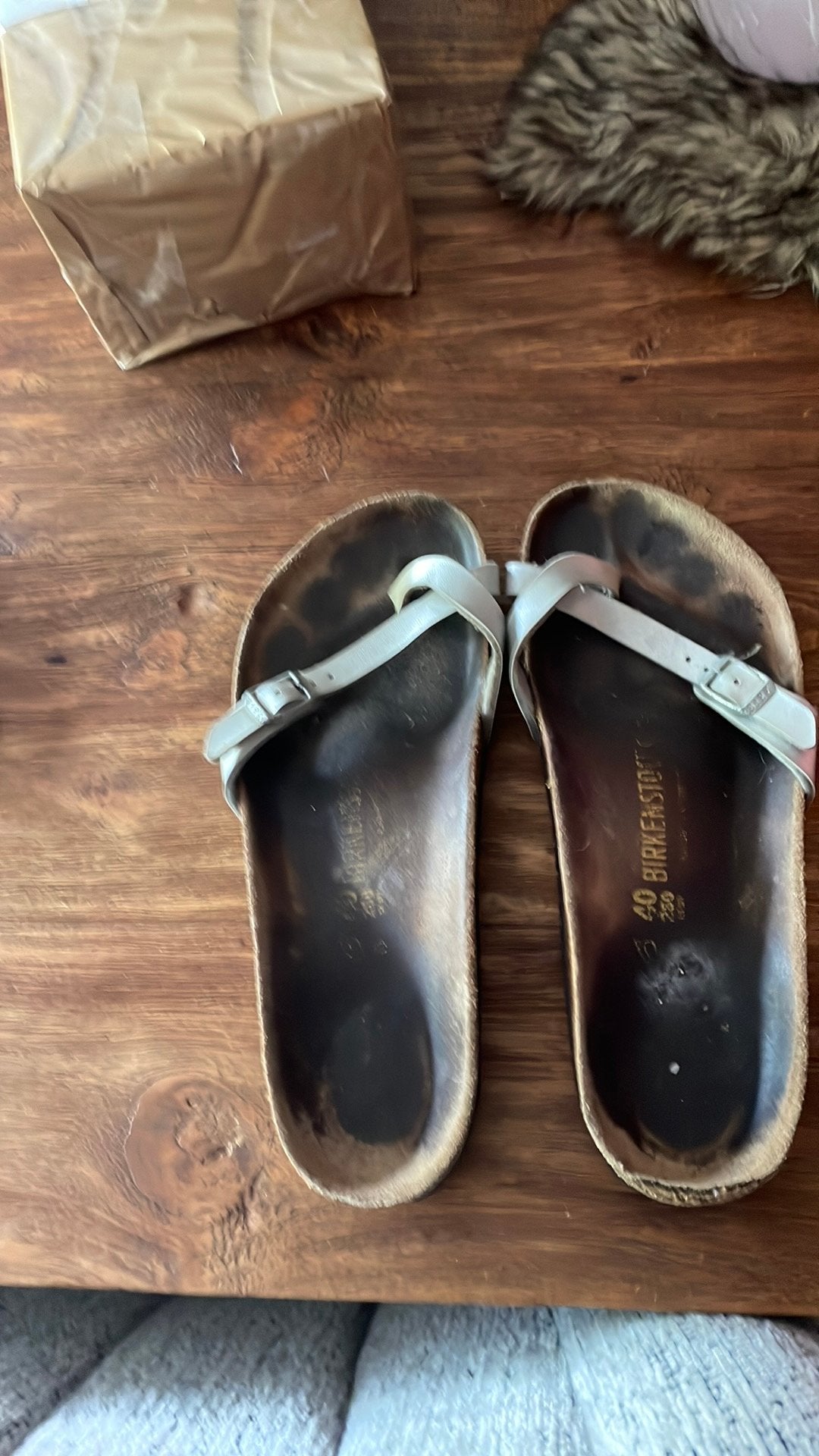 Teenslippers Birkenstock, Vêtements | Femmes, Chaussures, Gris, Enlèvement, Porté, Sandales de bain
