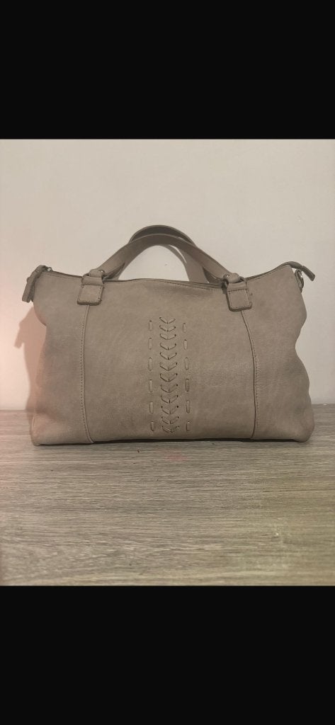 lederen taupe  handtas Mazarin, Enlèvement ou Envoi, Utilisé, Beige, Sac à main