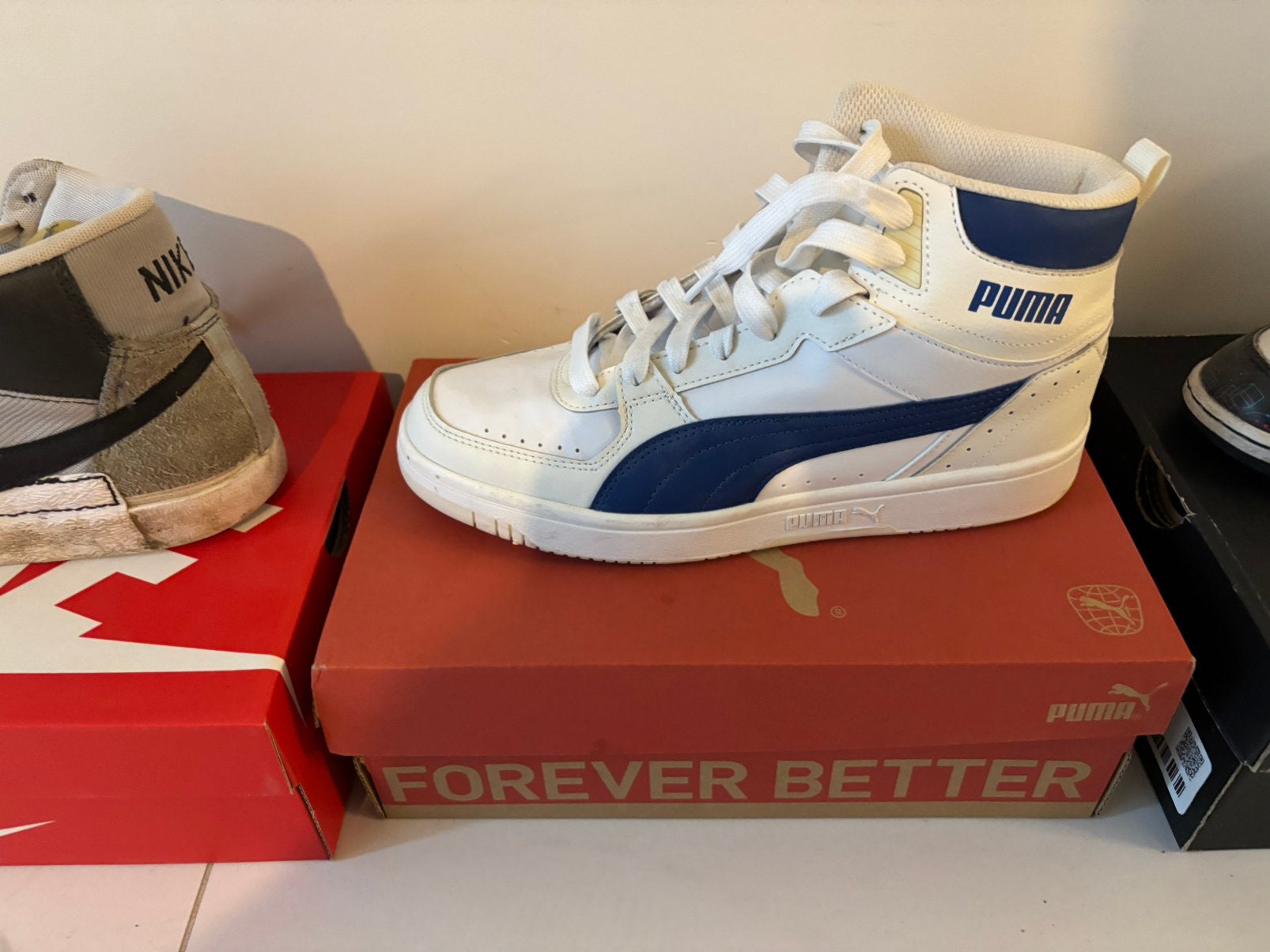 Puma, hoge sneaker, maat 40,5, Kleding | Heren, Ophalen, Wit, Zo goed als nieuw, Sneakers