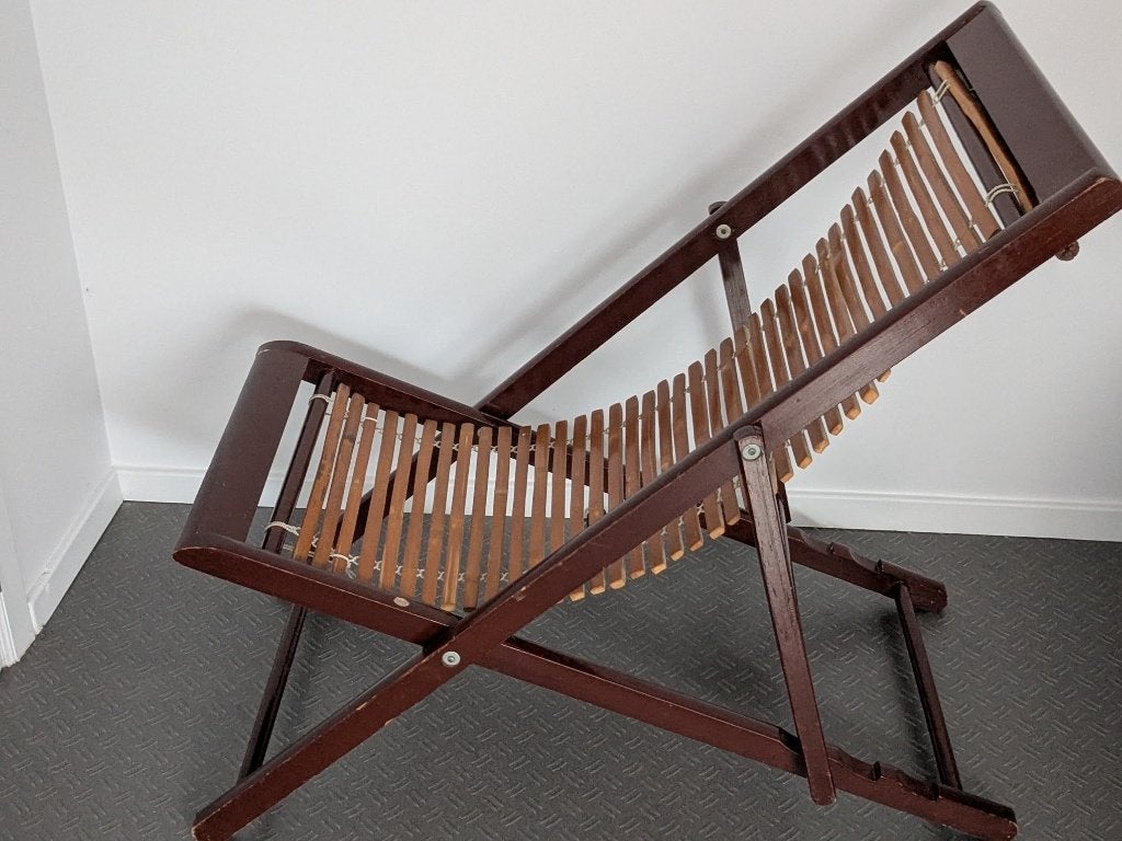 Chaise longue pliable en bois, Enlèvement, Utilisé, Bois, Pliant