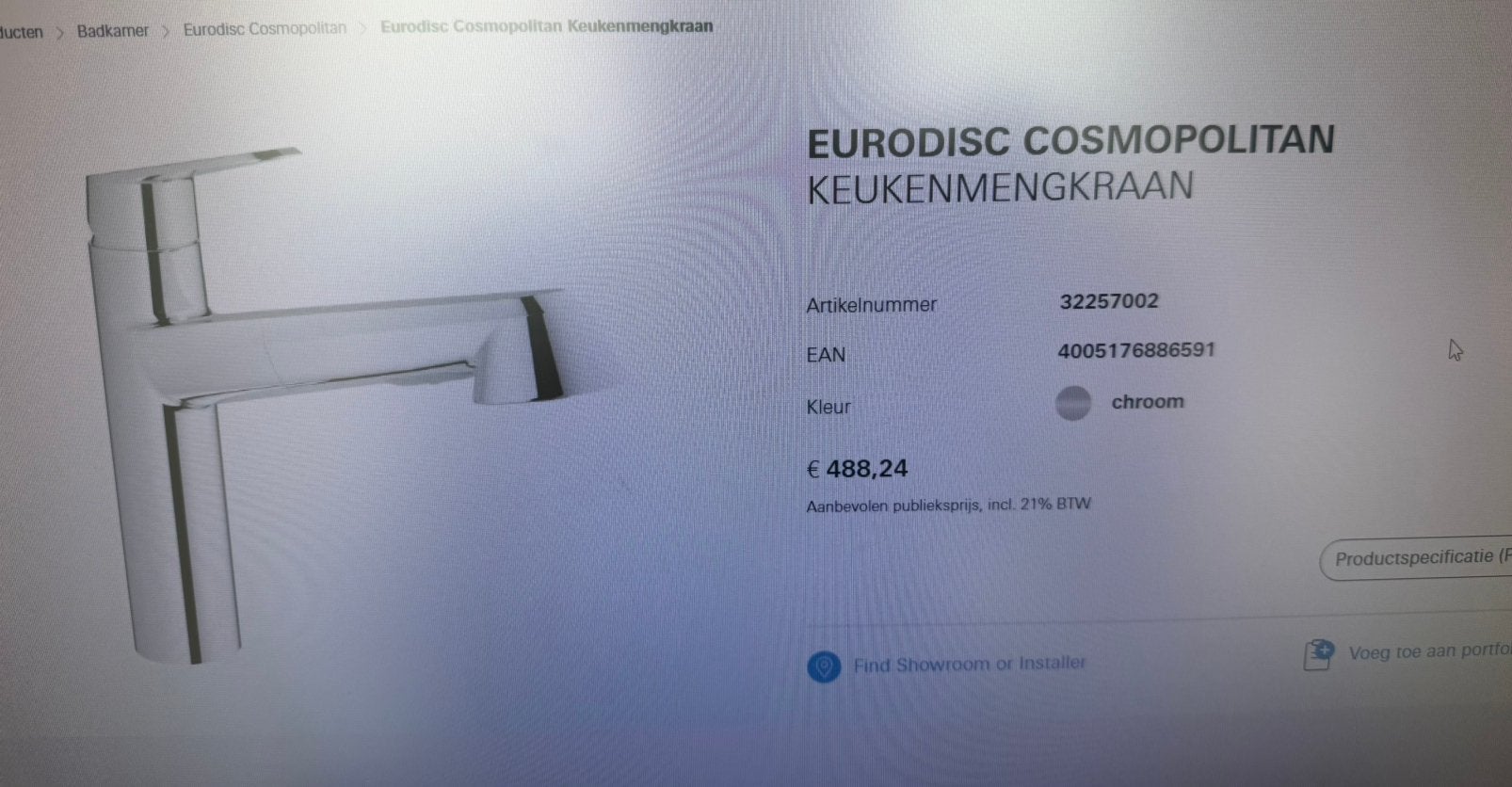 Grohe keuken kraan, Ophalen, Zo goed als nieuw, Kraan
