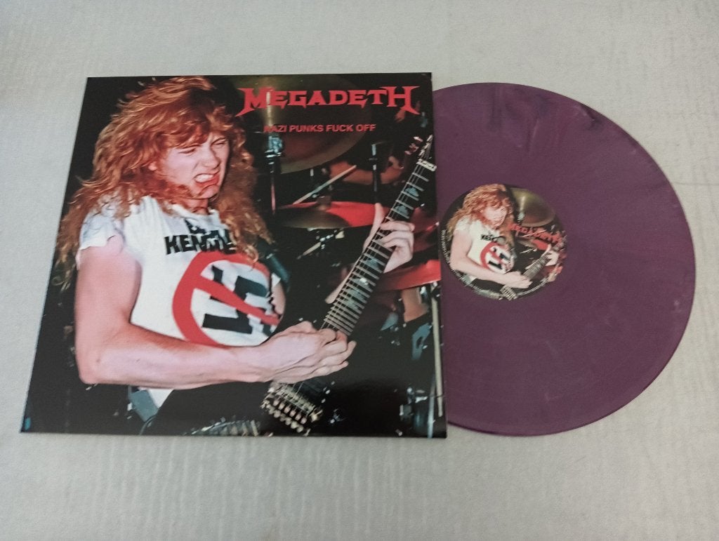 Megadeth  Lp   Nazi Punks Fuck Off - purple marbled, LP, Heavy metal, Ophalen of Verzenden, Zo goed als nieuw